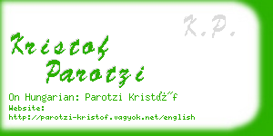 kristof parotzi business card